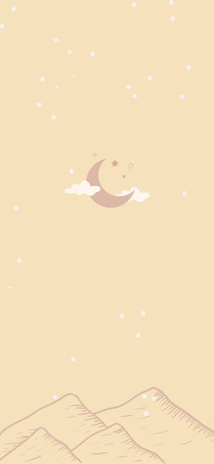 Fondo beige estético con luna creciente para teléfono — Estético minimalista GIF Fondos de pantalla