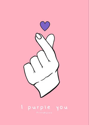 Fondo Corazón con Dedos Te Purpuro — Estética de BTS Fondos de pantalla
