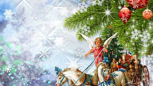 Fondo de pantalla de ángel navideño