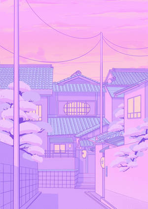 Fondo de Pantalla Calle Anime Cielo Pastel — Oppo Pad 5 Pro Fondos de pantalla