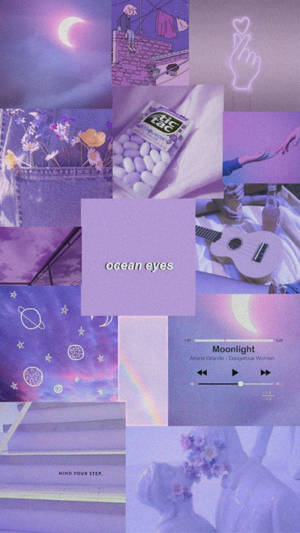 Fondo de collage púrpura pastel