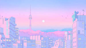 Horizonte rosa pastel estético para laptop Tumblr