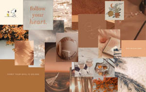 Fondo de laptop estético beige de buenas vibras