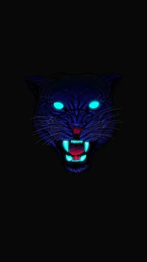 Fondo oscuro de tigre con ojos azules — Teléfono oscuro Fondos de pantalla