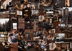 Fondo de pantalla collage estético marrón para laptop