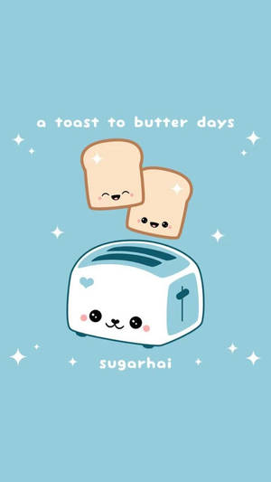 Linda tostadora kawaii transparente estética para teléfono