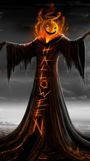 Fondo de pantalla de Halloween de Calabaza y la Parca para iPhone — Halloween iPhone Fondos de pantalla