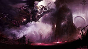 Fondo de pantalla: Enigmático dragón japonés oscuro y ahumado en pantalla de PC
