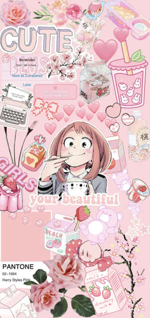 Estética de Uraraka — Estética anime rosa Fondos de pantalla