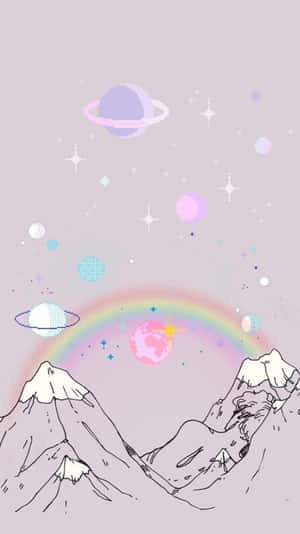 Fondo de pantalla estético para teléfono: un cielo pastel de ensueño con nubes esponjosas — Estético para teléfono Fondos de pantalla