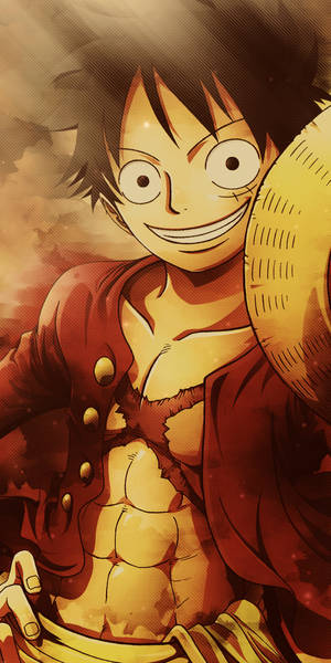 Fondo de pantalla de One Piece: Luffy sonriendo con su sombrero de paja