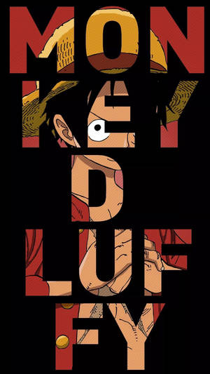 Fondo de pantalla de One Piece con Luffy en arte de texto