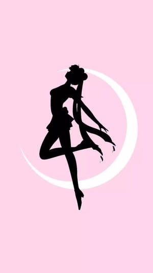 Fondo Rosa de Sailor Moon con Luna Creciente para iPhone