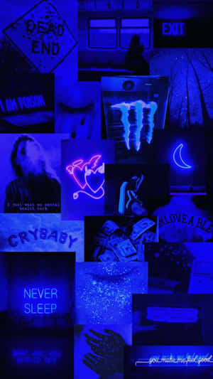 Fondo estético azul — Collage estético Fondos de pantalla
