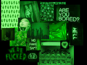 Fondo estético verde neón vibrante