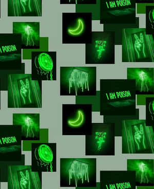 Fondo estético verde neón vibrante — Verde oscuro aesthetic Fondos de pantalla