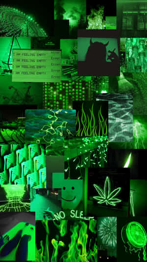 Fondo estético verde neón vibrante