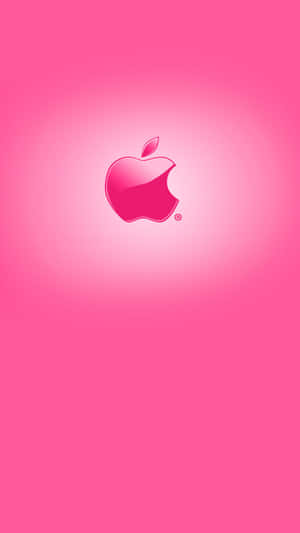 Fondo Glossy Rosa Logo Apple Increíble HD para iPhone — Estética rosa iPhone Fondos de pantalla