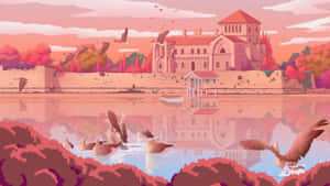 Fondos de anime rosa estético — Rosa claro estético Fondos de pantalla