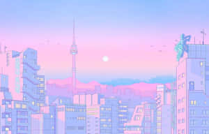 Imágenes de estética anime rosa — Rosa claro estético Fondos de pantalla