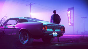 Ford Mustang Estética Púrpura Neón