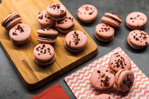 Fotografía estética de macarrones rosa pastel — Estética rosa pastel Fondos de pantalla