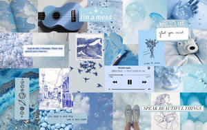 Fotos de collage azul de Pinterest para laptop