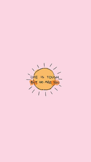 Fondo de pantalla con frases lindas, sol y fondo rosa