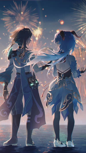Ganyu y Ayato Genshin Impact Phone — Genshin impact teléfono Fondos de pantalla