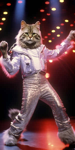 Gato Bailando Bajo el Reflector