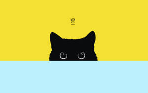 Fondo de pantalla minimalista de gato caricatura negro
