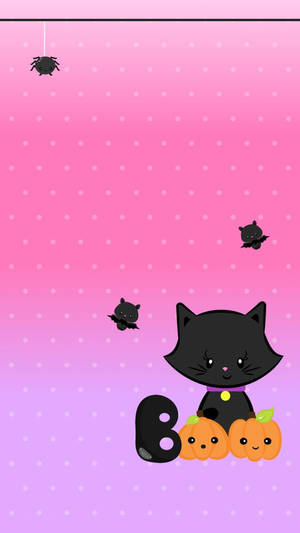 Gato Negro Kawaii de Halloween