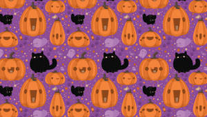 Gatos y Calabazas de Halloween Estéticos y Tiernos — Estética linda de halloween Fondos de pantalla