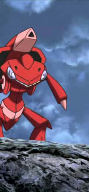 Genesect Rojo Pokémon Sobre una Roca — Vivo V70 Elite Fondos de pantalla