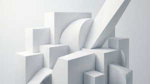 Una composición abstracta 3D moderna de formas geométricas blancas con degradados sutiles. — Estética blanca Fondos de pantalla