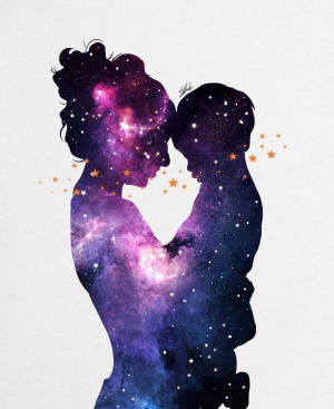 Gráfico de Madre e Hija Galaxia — Teléfono galaxia Fondos de pantalla