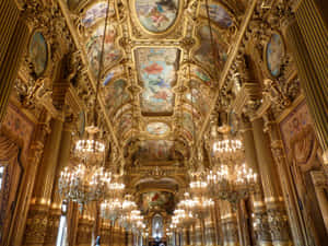 Gran Vestíbulo de la Ópera de París — Estética dorada Fondos de pantalla