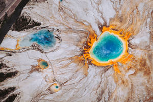 Fondo de pantalla de vista previa grand prismatic spring, superficie, escénico, wyoming, estados unidos