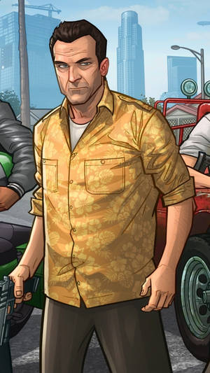 GTA iPhone Caricatura Mike — Gta Fondos de pantalla