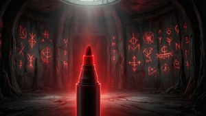 Fondo de pantalla de El Marcador Rojo emite un resplandor inquietante en una cámara misteriosa.