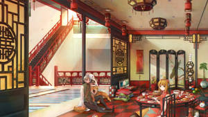 Fondo de pantalla de habitación de comedor anime — Habitación anime GIF Fondos de pantalla