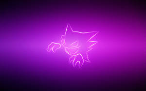 Obra de arte neón violeta de Pokémon Haunter para fondo de pantalla.