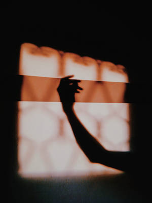 Fondo de pantalla estético oscuro de la sombra de una mano en una exquisita y fina tarde sobre una pared blanca poética.