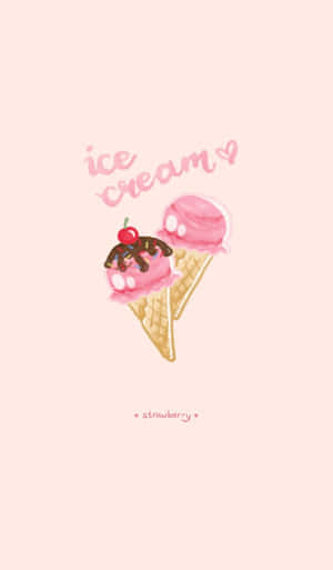 Helado de Fresa Sabor Delicioso y Tierno — Lindo rosa Fondos de pantalla