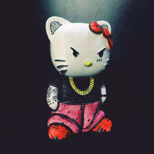 Fondo de pantalla de Hello Kitty enojada de Halloween como pandillera — Hello Kitty Halloween Fondos de pantalla