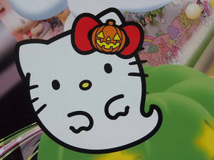 Fondo de pantalla de Hello Kitty Fantasma Blanca de Halloween — Hello Kitty Halloween Fondos de pantalla
