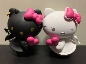 Fondo de pantalla de Hello Kitty Halloween en blanco y negro — Hello Kitty Halloween Fondos de pantalla