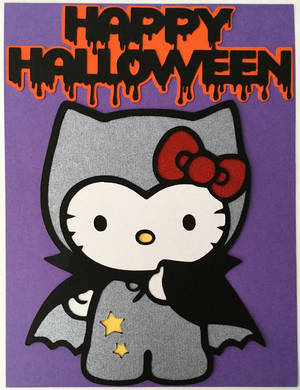 Fondo de pantalla de Hello Kitty murciélago gris de Halloween — Hello Kitty Halloween Fondos de pantalla