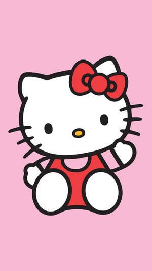 Hello Kitty Rosa Saludando y Sentada