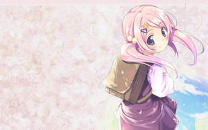 Hermosa Chica de Anime de Cabello Rosa — Chica anime linda Fondos de pantalla